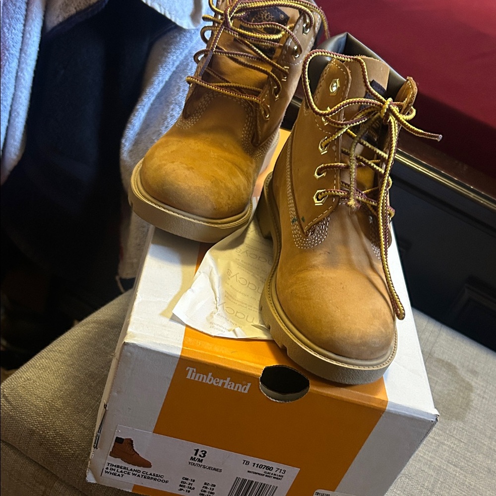 Timberland Tan Leather Lace-Up Boots